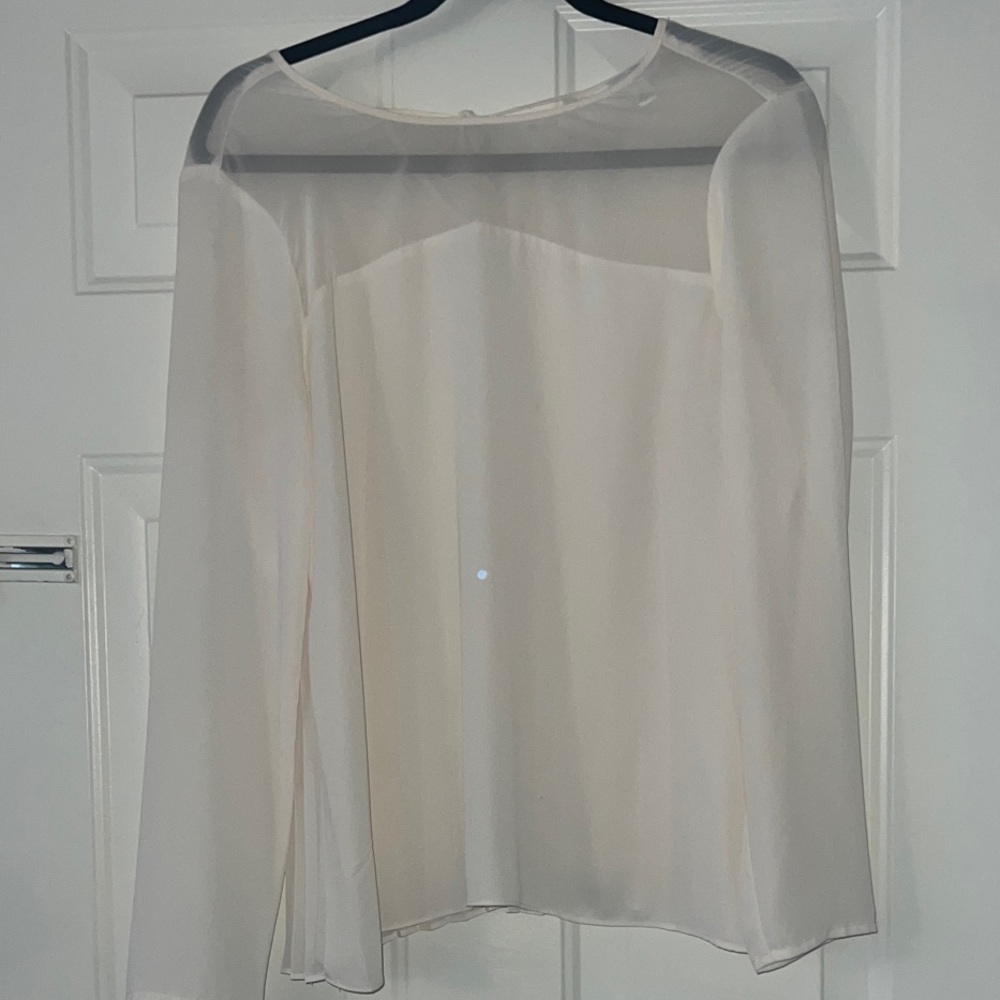 Charming Charlie Sheer Cream Blouse